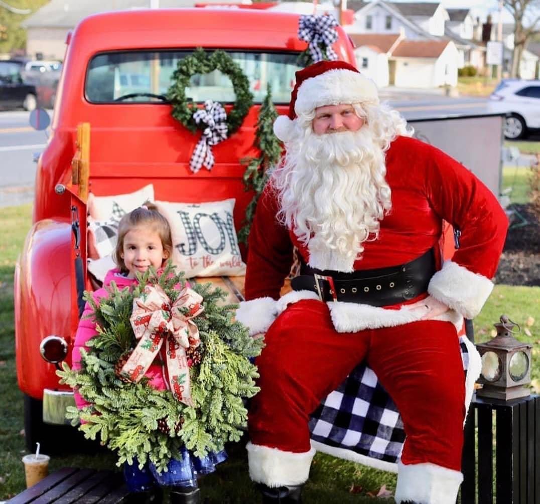 Santa and Rosie at Desserts for a BYOC event 