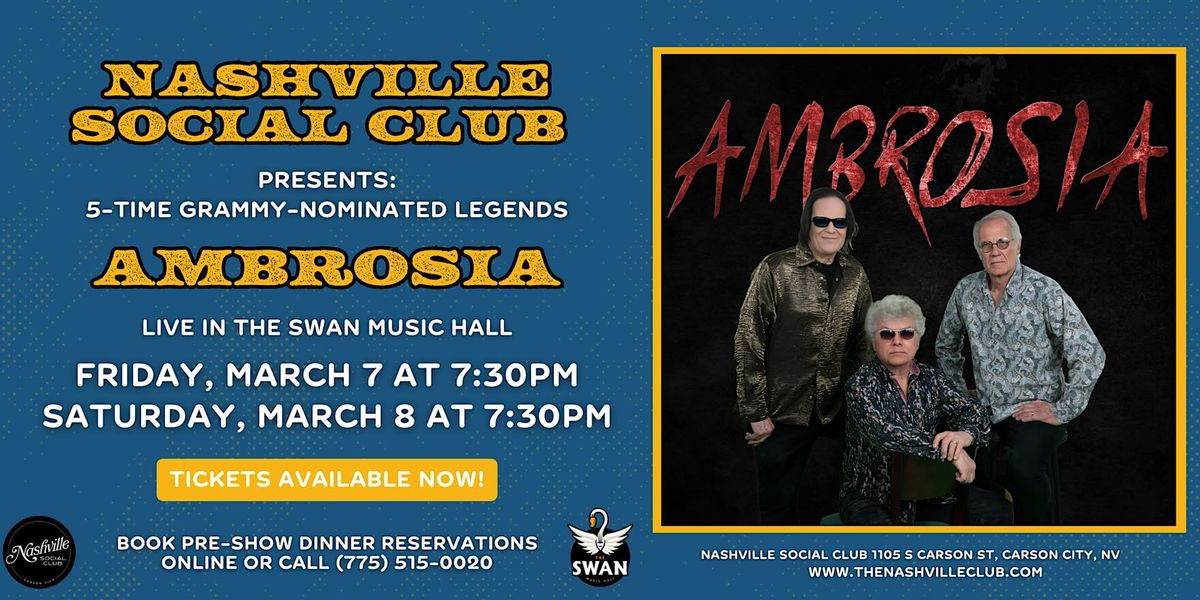 An Evening with Ambrosia: Grammy-Nominated Legends Live in Carson City