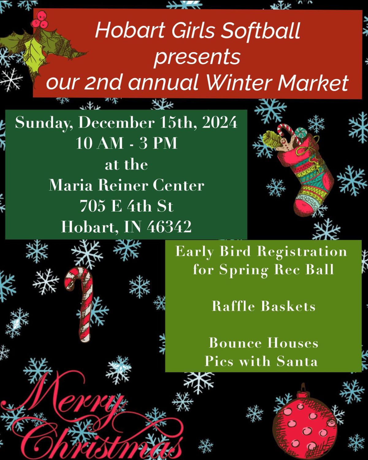 Hobart Girls Softball 2nd Annual Winter Market\ud83c\udf84\ud83c\udf81