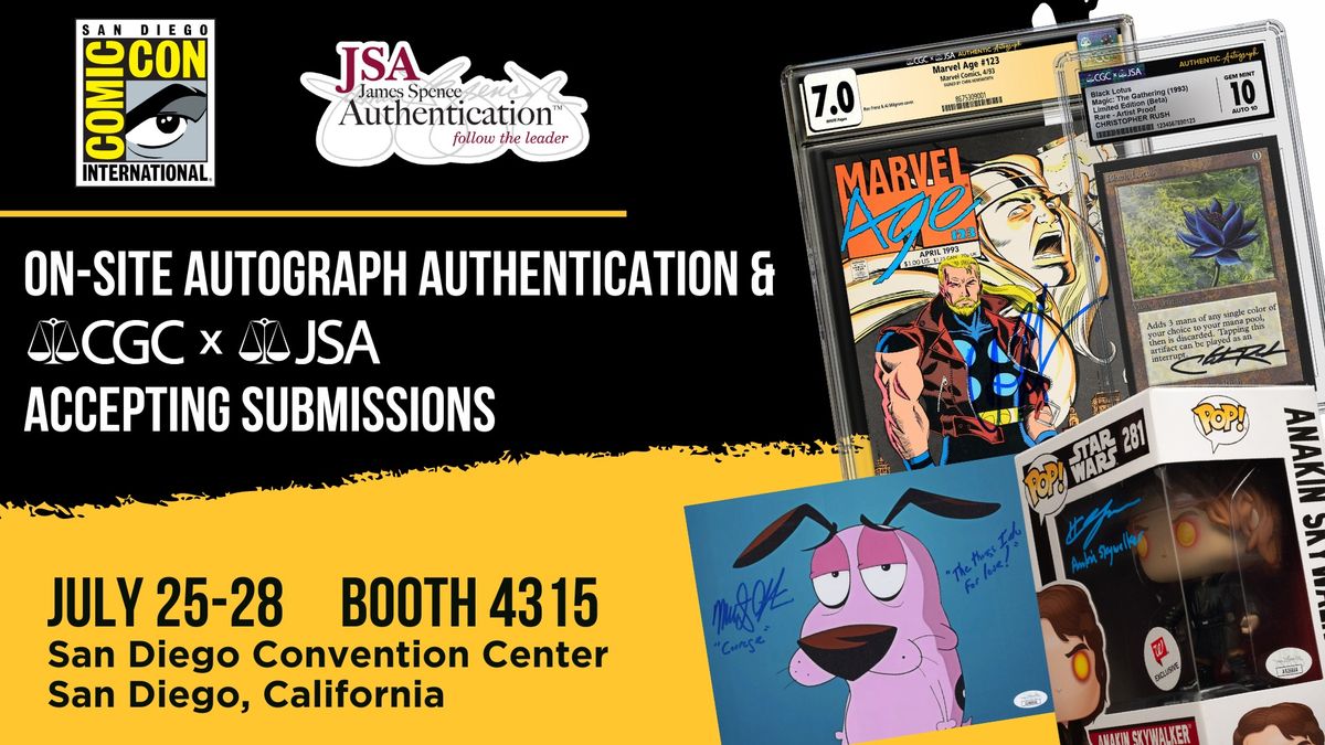 JSA at San Diego Comic Con w\/ CGC (BOOTH 4315)