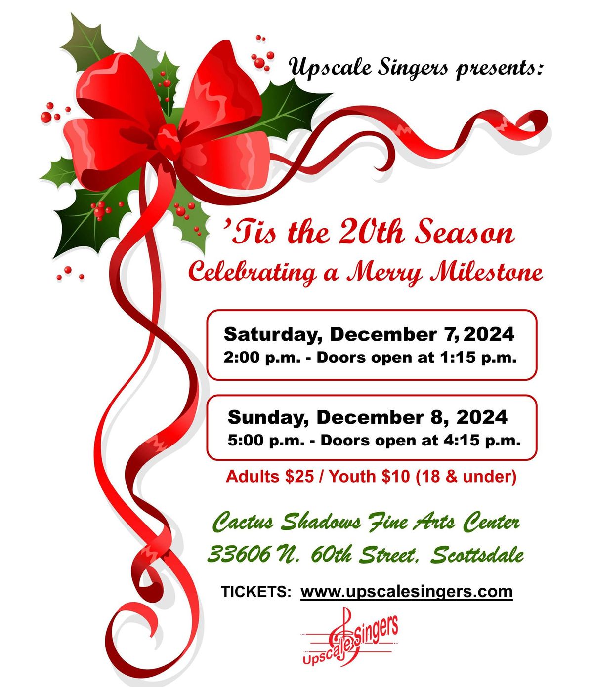 Upscale Singers presents: 'Tis the 20th Season Celebrating a Merry Milestone