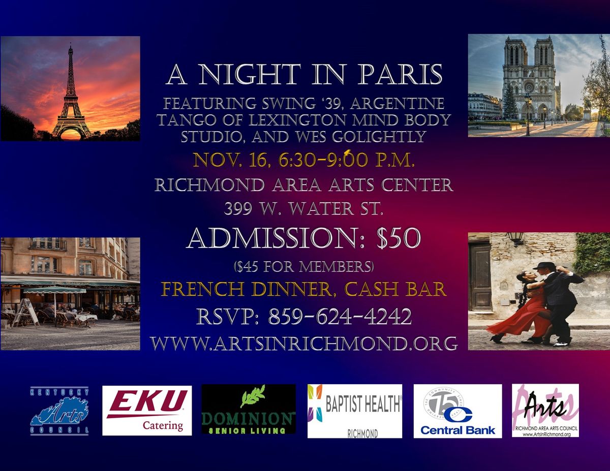 A Night in Paris at the Richmond Area Arts Center