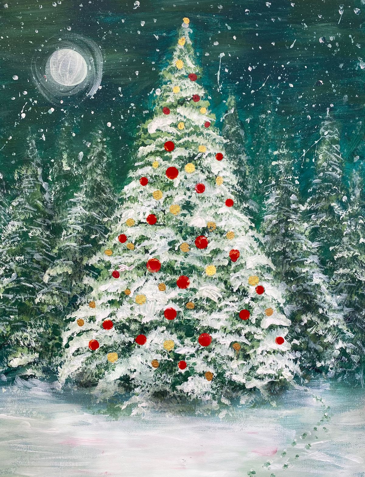 Join Brush Party with Claire to paint 'Winter Wonderland' in Bow Brickhill