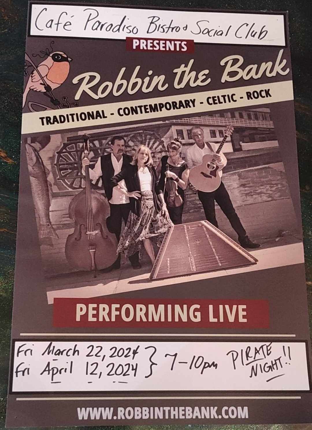 Robbin the Bank LIVE @ PIRATE NIGHT Cafe Paradiso Bistro & Social Club!