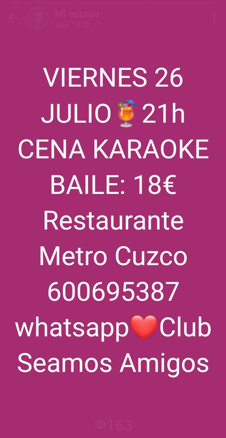 CENA DE AMISTAD con KARAOKE BAILE 