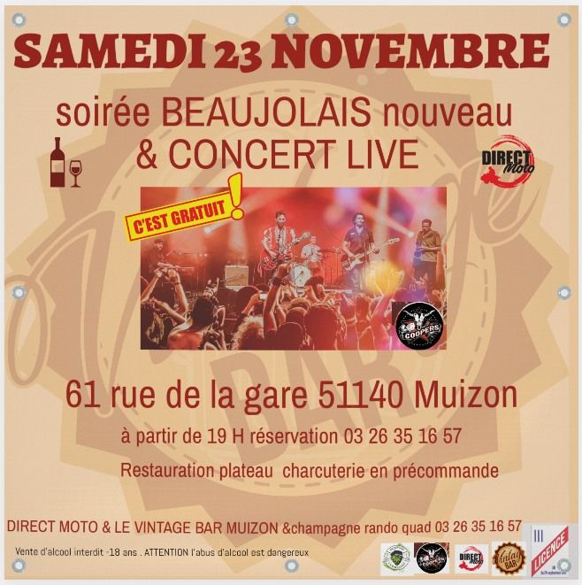 Concert ROCK au Le VINTAGE BAR MUIZON (Beaujolais Nouveau)