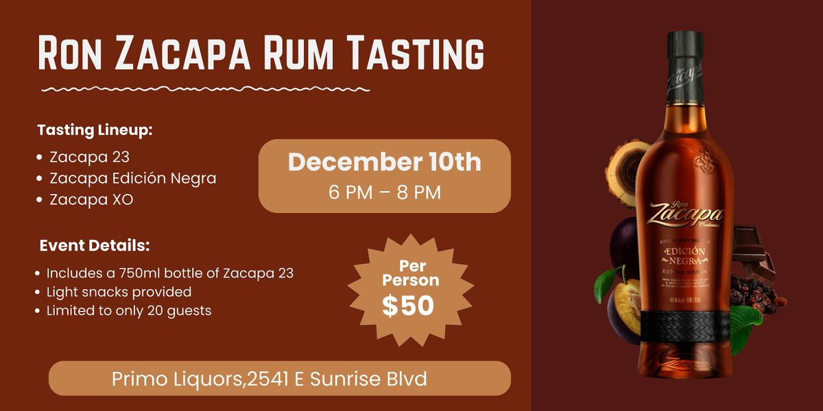 Ron Zacapa Rum Tasting