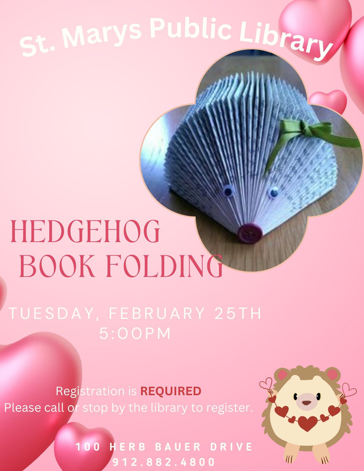 Valentine Hedgehog Book Folding