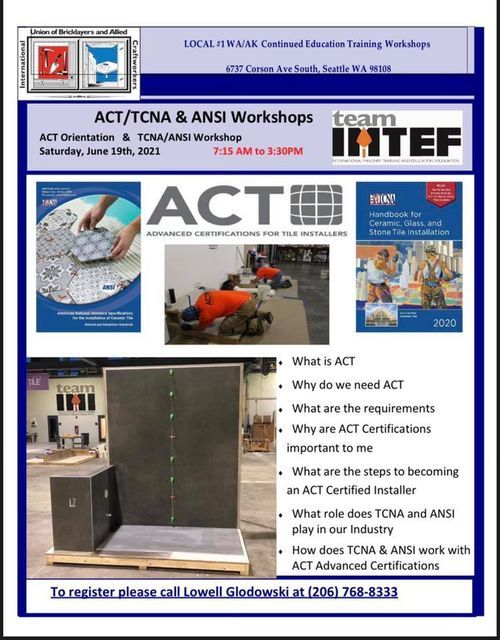 Advanced Certification Orientation For Tile Installers(ACT)