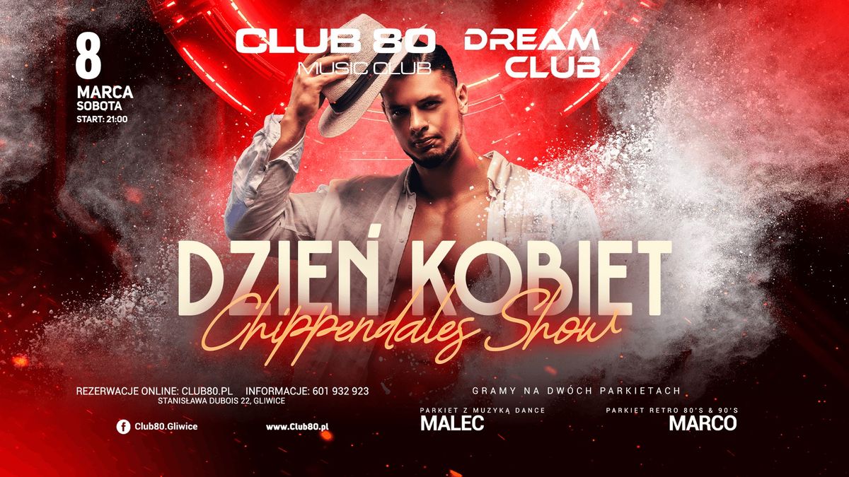 DZIE\u0143 KOBIET \u272f CHIPPENDALES SHOW \/\/ Sobota 8.03 - Club80