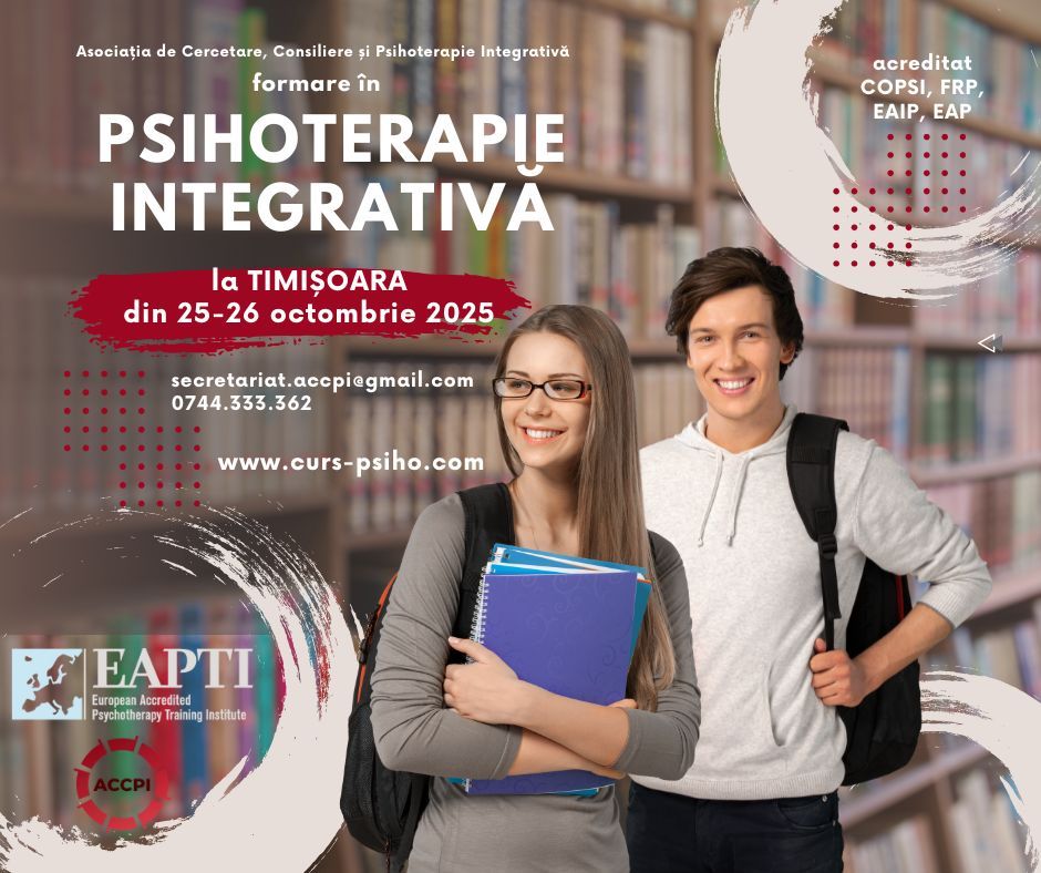 Formare in psihoterapie integrativa la Timisoara din 25 octombrie 2025