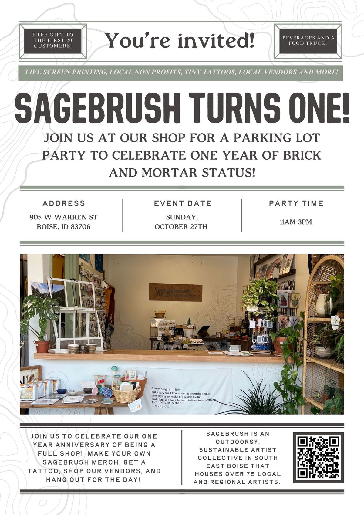 Sagebrush Celebrates One Year of Brick and Mortar!