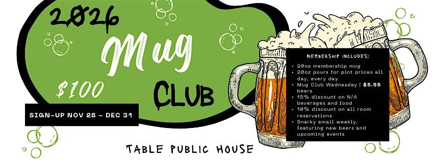 2026 Mug Club Membership - Table Public House