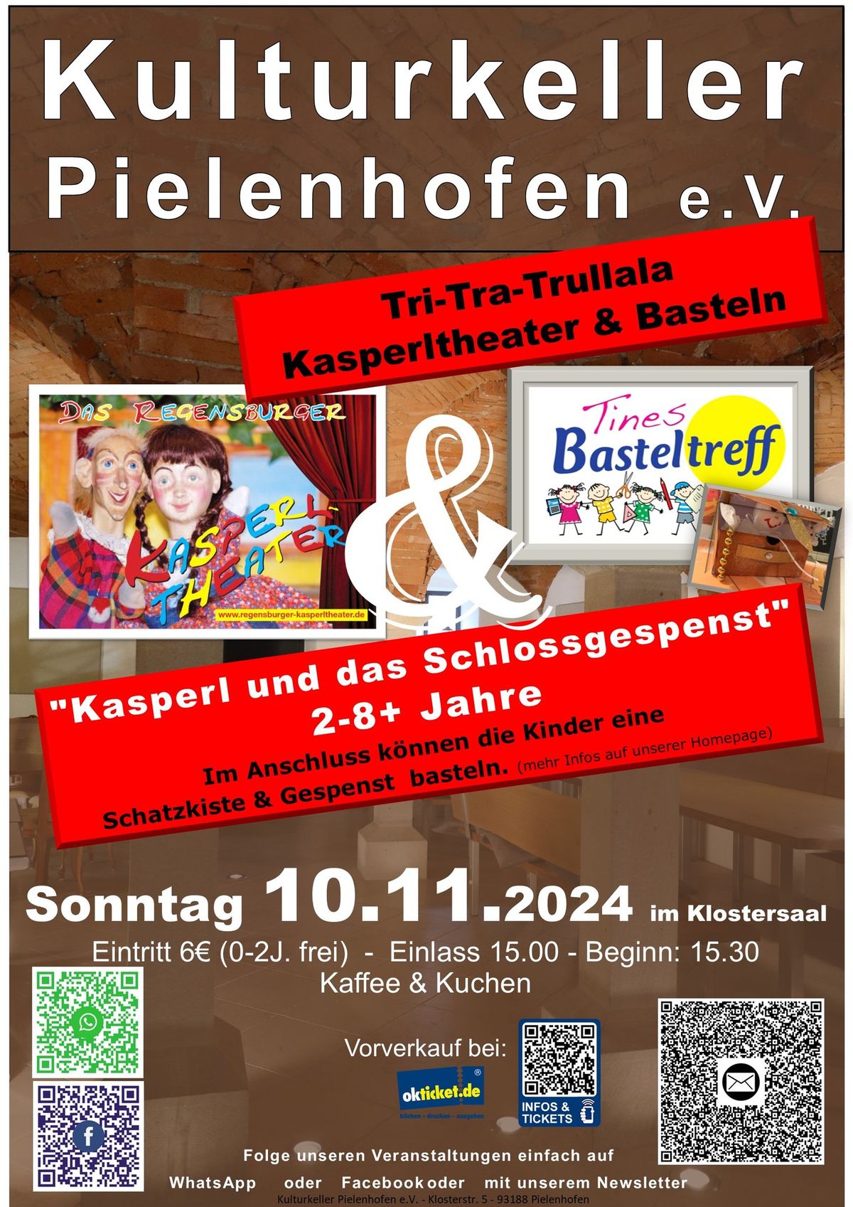 Kasperltheater "Kasperl und das Schlossgespenst" & Motto-Basteln \u201eSchatzkiste & Gespenst\u201c