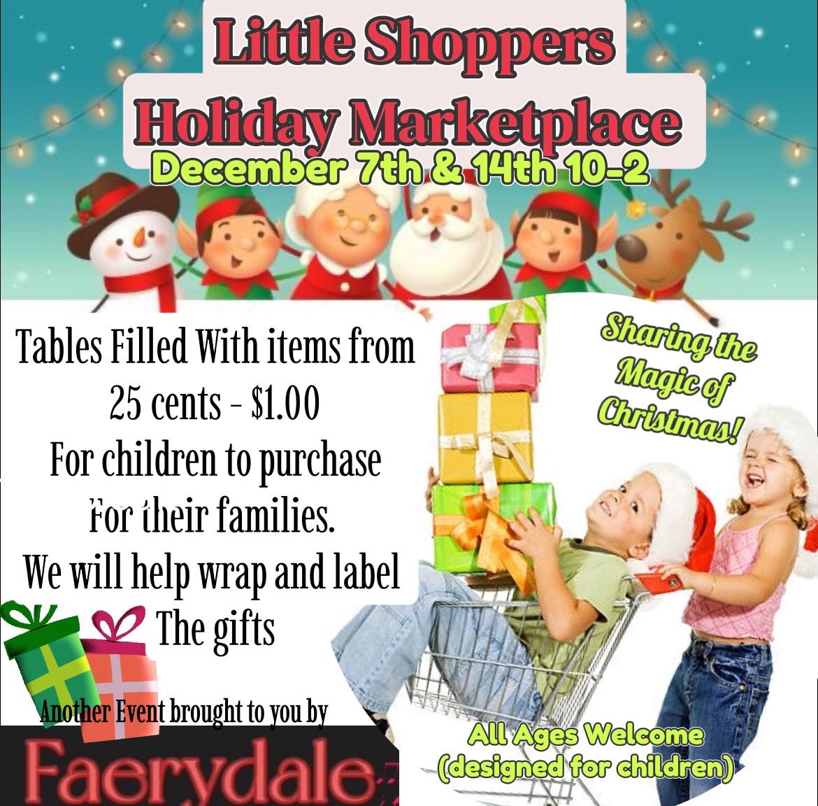 Children\u2019s Little Shoppers Marketplace at Faerydale