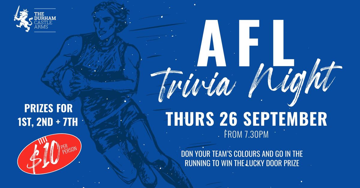 AFL Trivia night - Grand Final Week - $10 per person