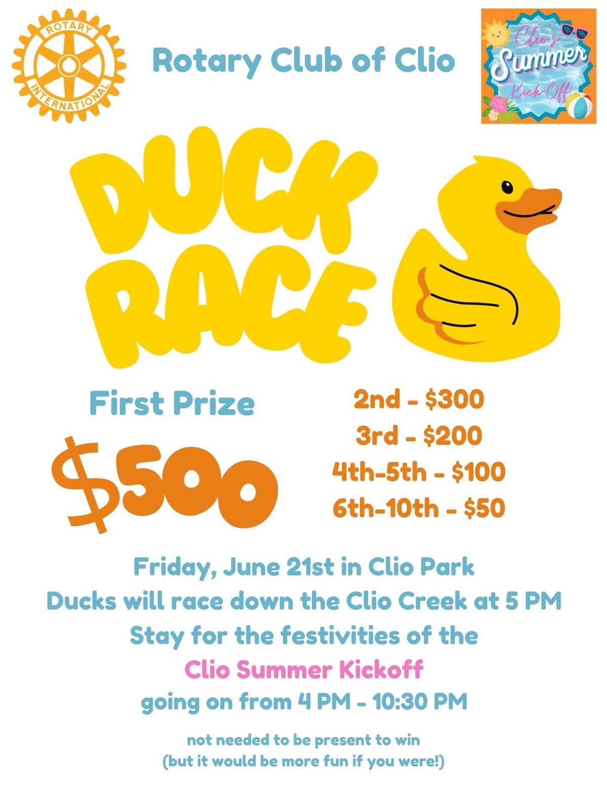 Clio Rotary Duck Race