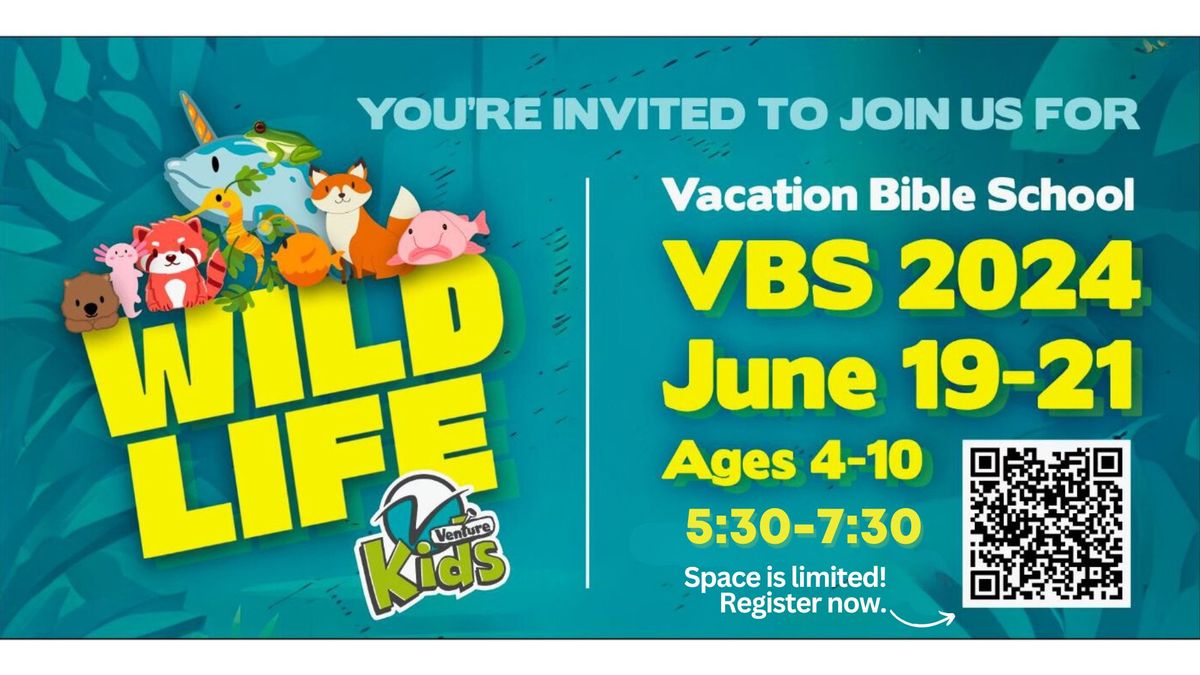 Vacation Bible School | June 19-21 | 5:30pm-7:30pm | Ages 4-10 | 