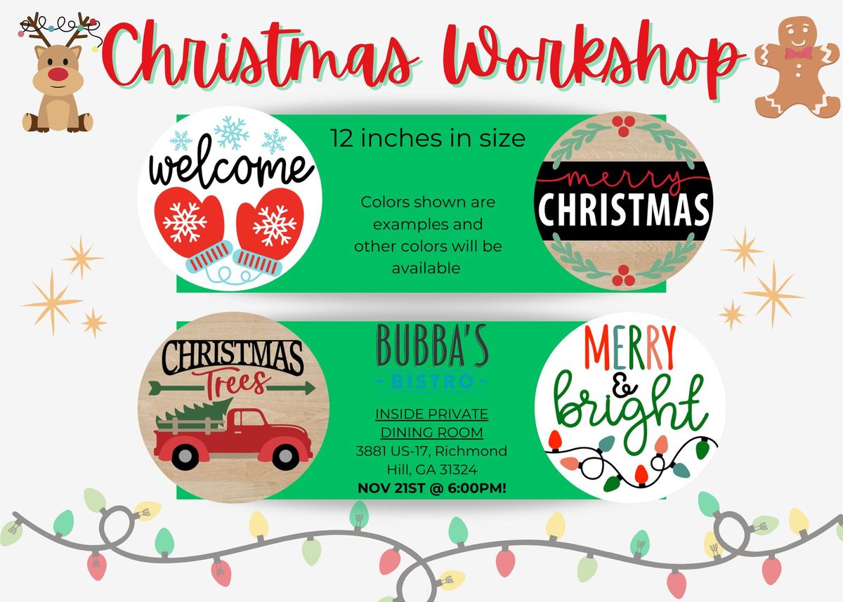 DIY WITH DAWN-XMAS WORKSHOP (BUBBA'S BISTRO RH)