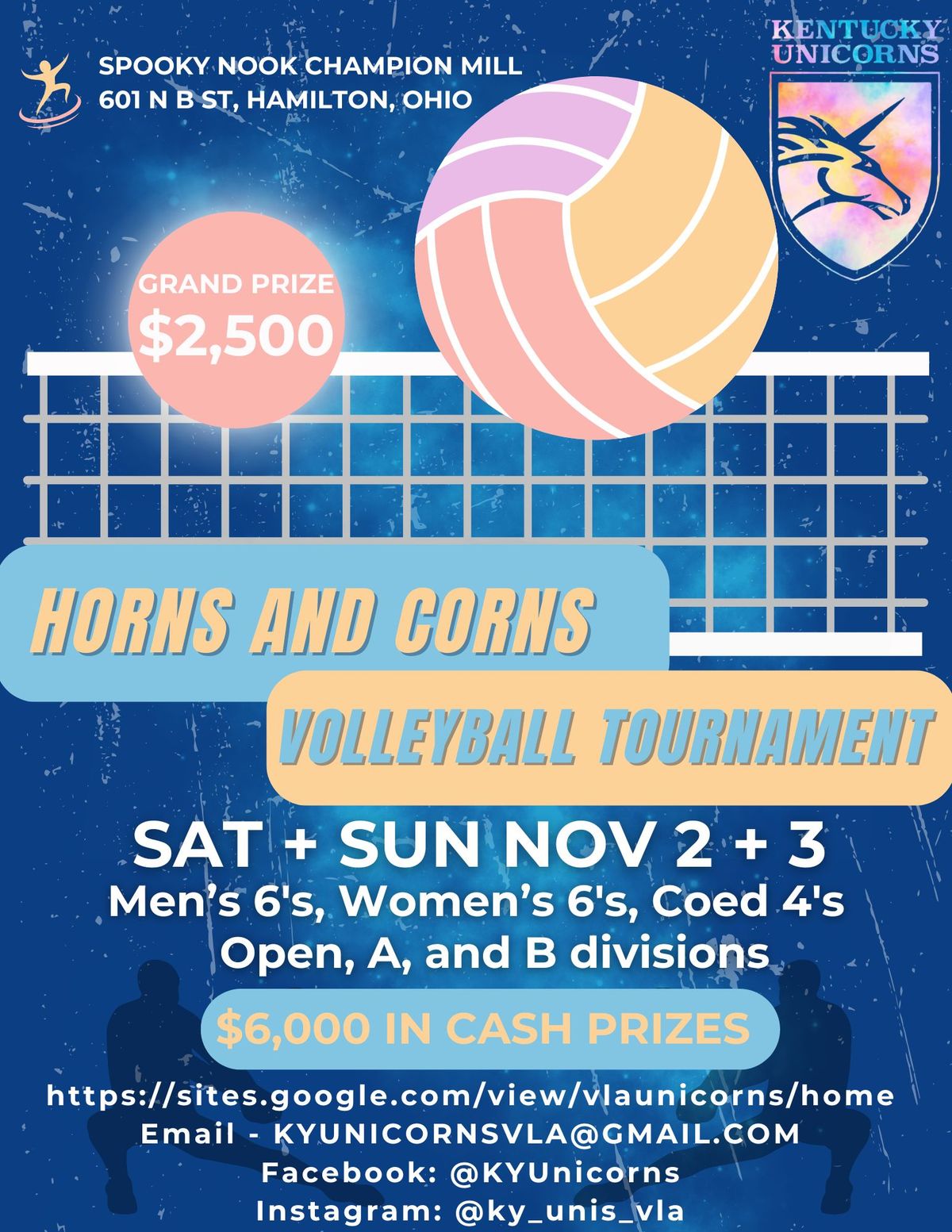 2024 Horns n Corns Men's 6s, Women's 6's, and Reverse 4's Volleyball Tourney $6,000+ in CASH prizes!