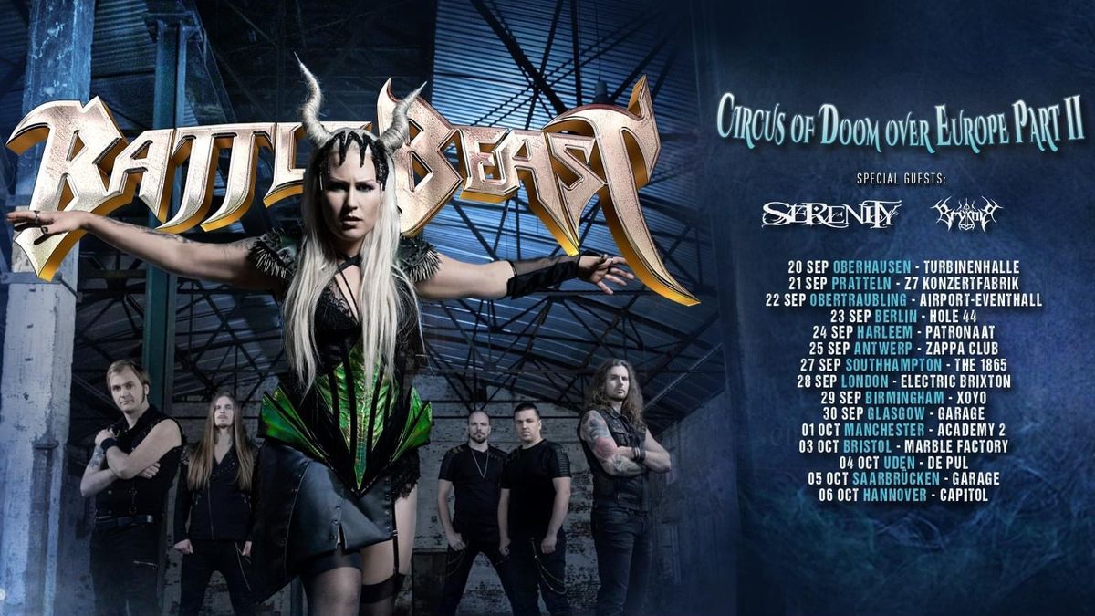 BATTLE BEAST CIRCUS OF DOOM OVER EUROPE PARTY II Tour 2024 Special Guests: SERENITY & BYRMIR