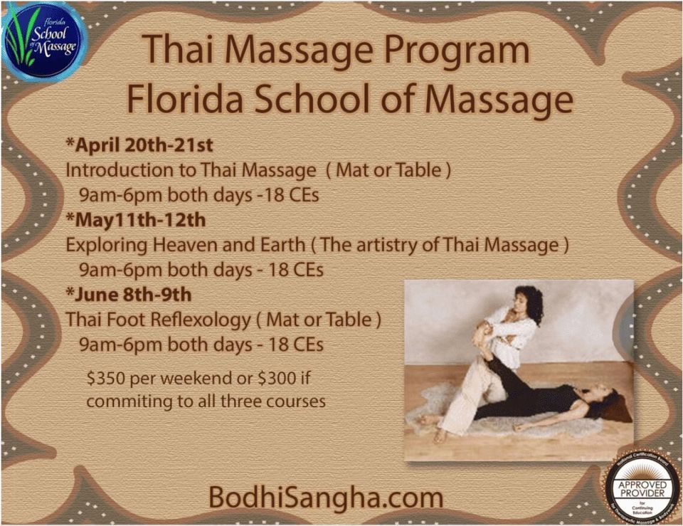 Thai Massage 3 Month immersion- Intro mat or table