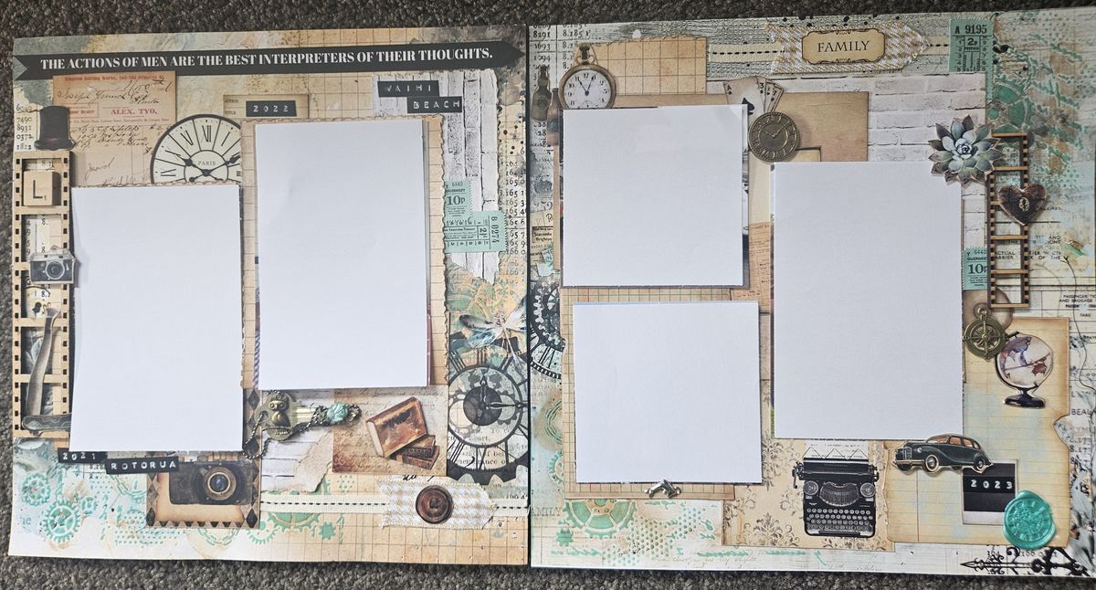 Double page scrapbook layout-vintage man