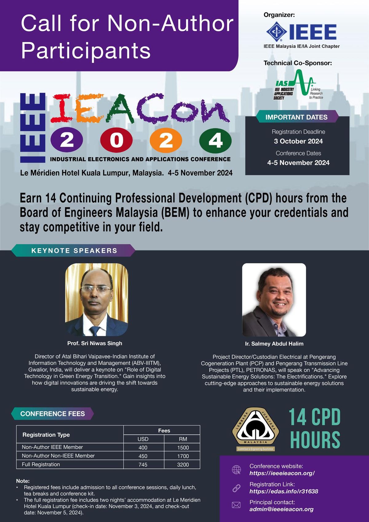 IEEE Industrial Electronics and Applications Conference (IEACon) 2024