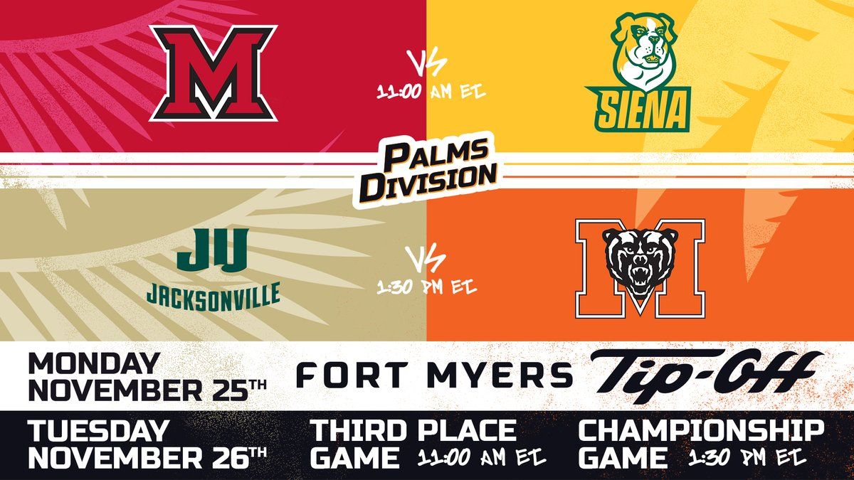 Fort Myers Tip-Off - Miami vs. Siena & Jacksonville vs. Mercer - Semifinals