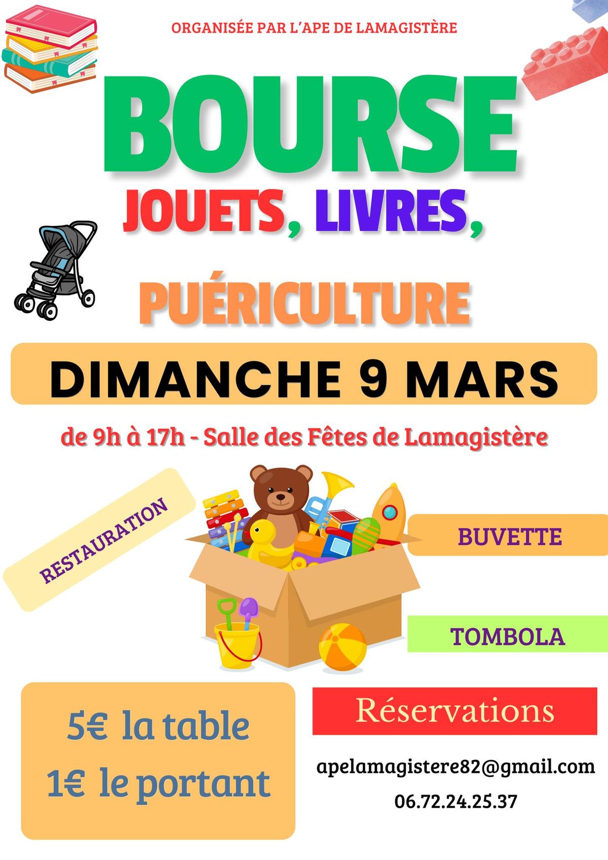 Bourse aux jouets, livres et pu\u00e9riculture