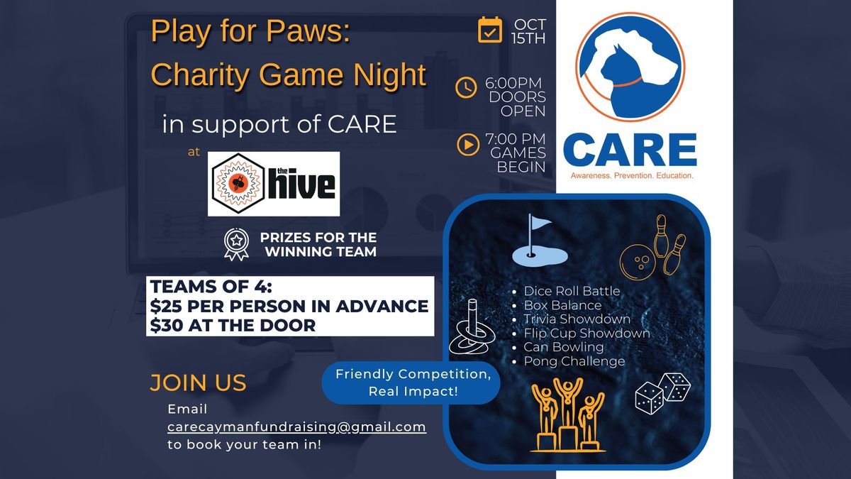 Play for Paws: Charity Game Night