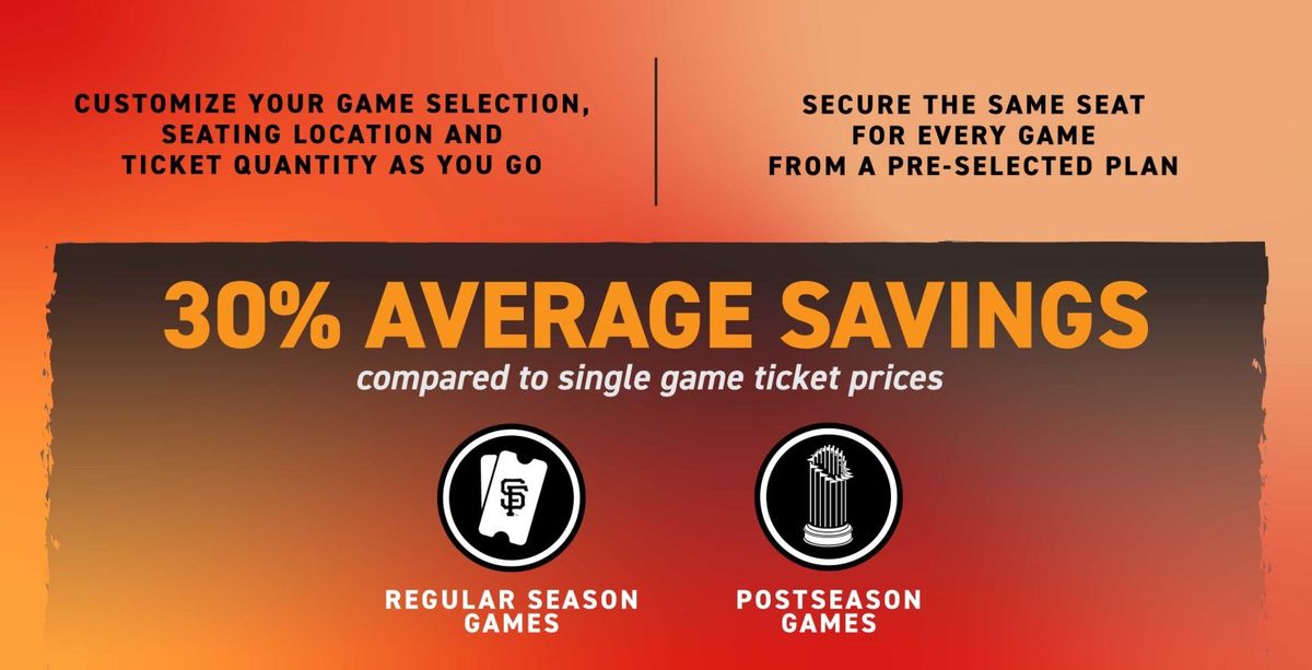 2025 San Francisco Giants Season Tickets (Includes Tickets To All Regular Season Home Games)