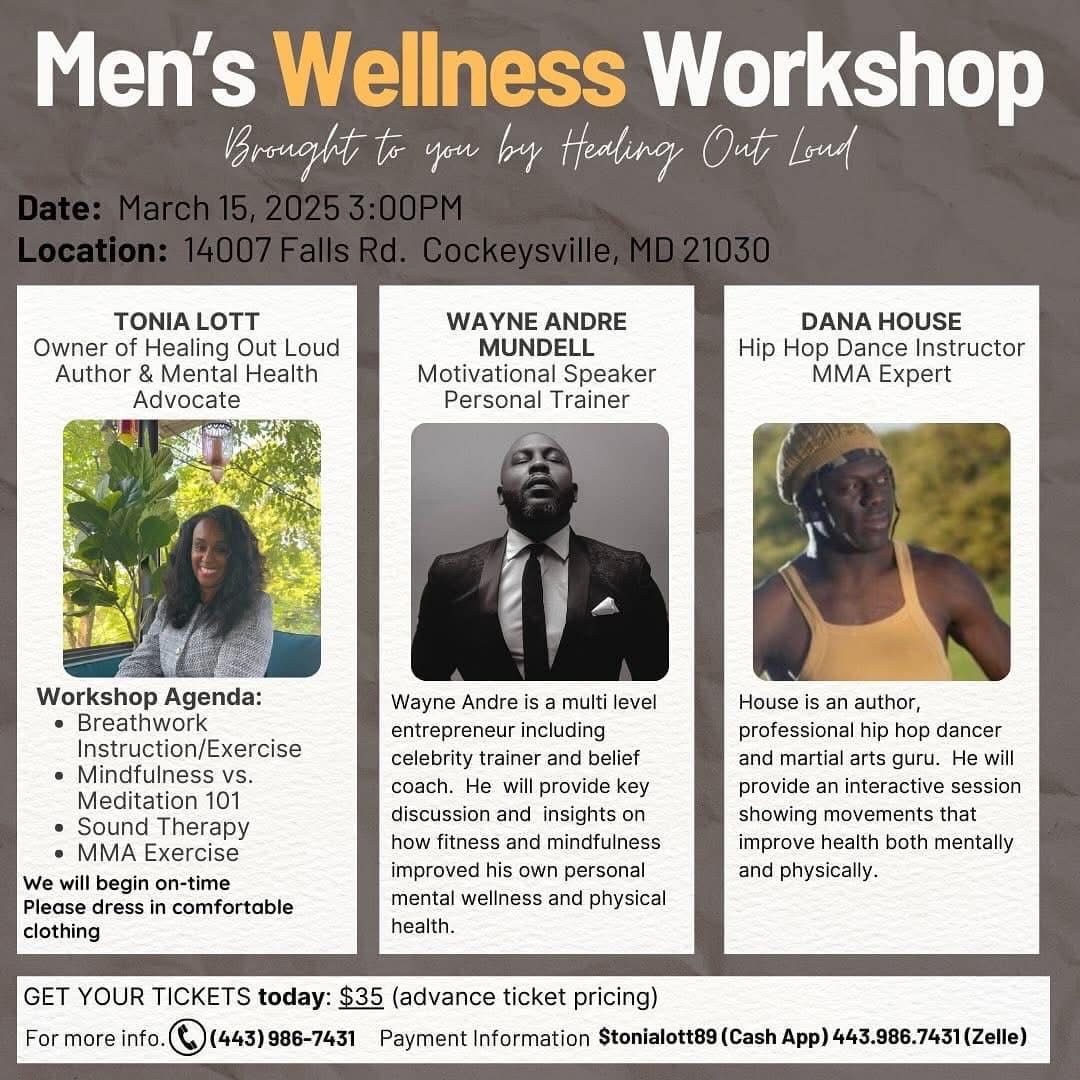 Healing Out Loud Men\u2019s Wellness Workshops