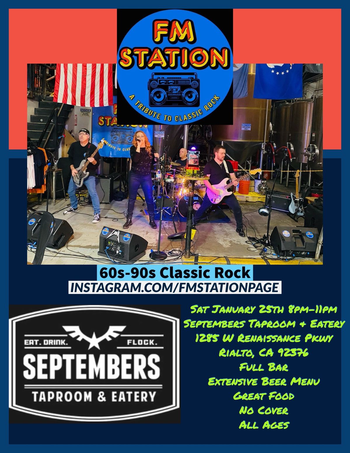 FM Station (A Tribute to 60s-90s Classic Rock) returns to Septembers Rialto!!