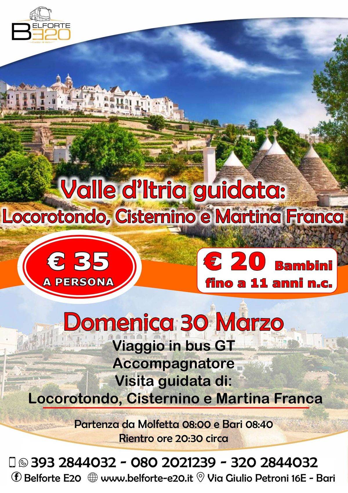 Valle d'Itria:  Locorotondo, Cisternino e Martinafranca 30 Marzo 2025  By BE20