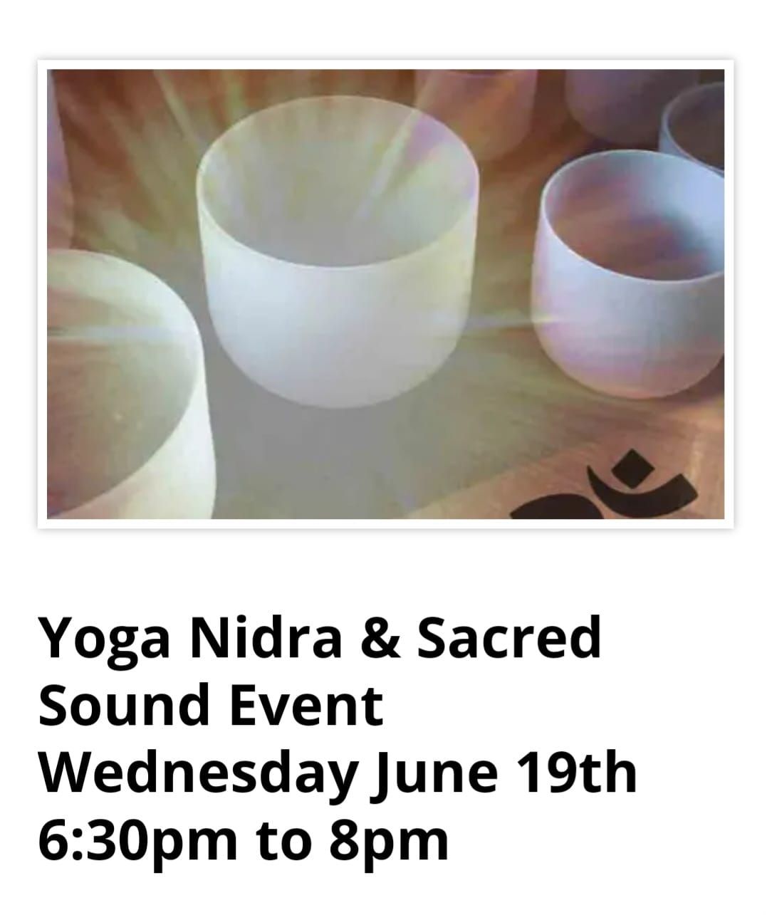 Yoga Nidra & Sacred Sound Event