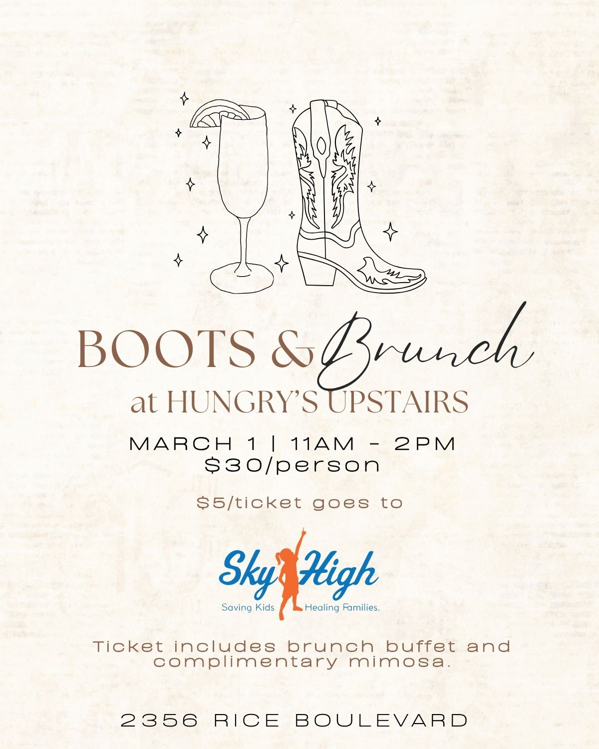 Boots & Brunch at Hungry's Upstairs 