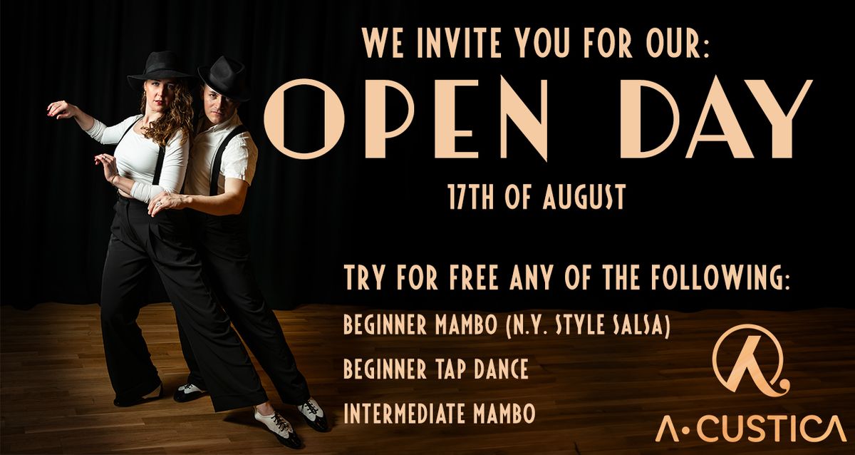 FREE OPEN DAY AT A-CUSTICA: Mambo (N.Y. Style salsa) & Tap dance