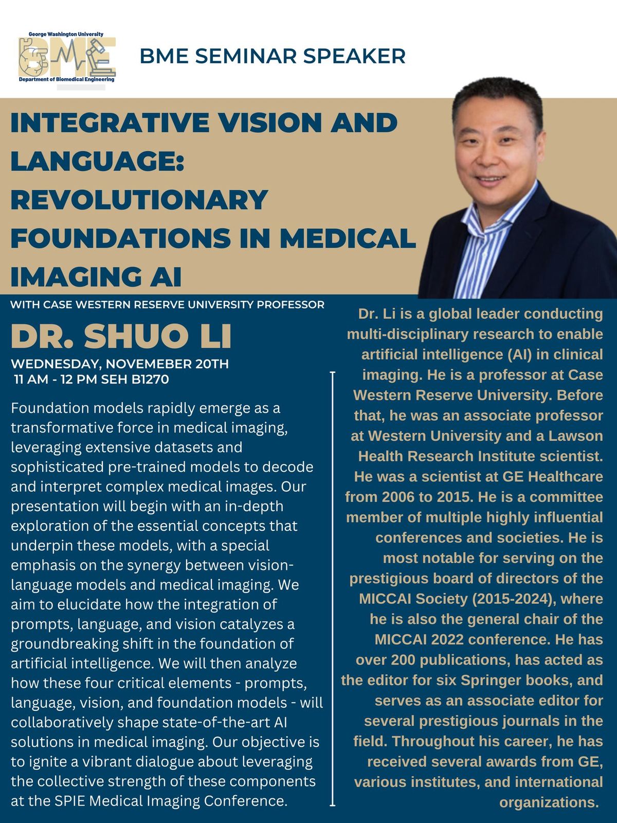 BME Seminar: Dr. Shuo Li