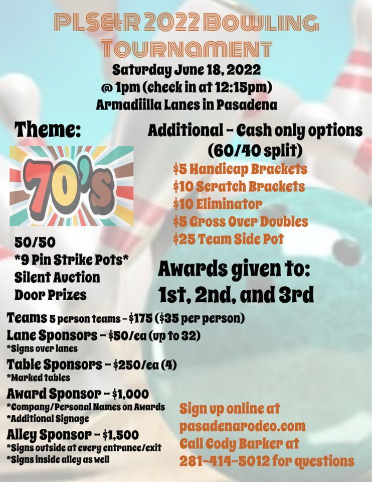 2022 PLSR Bowling Tournament, Armadilla Lanes I, Pasadena, 18 June 2022