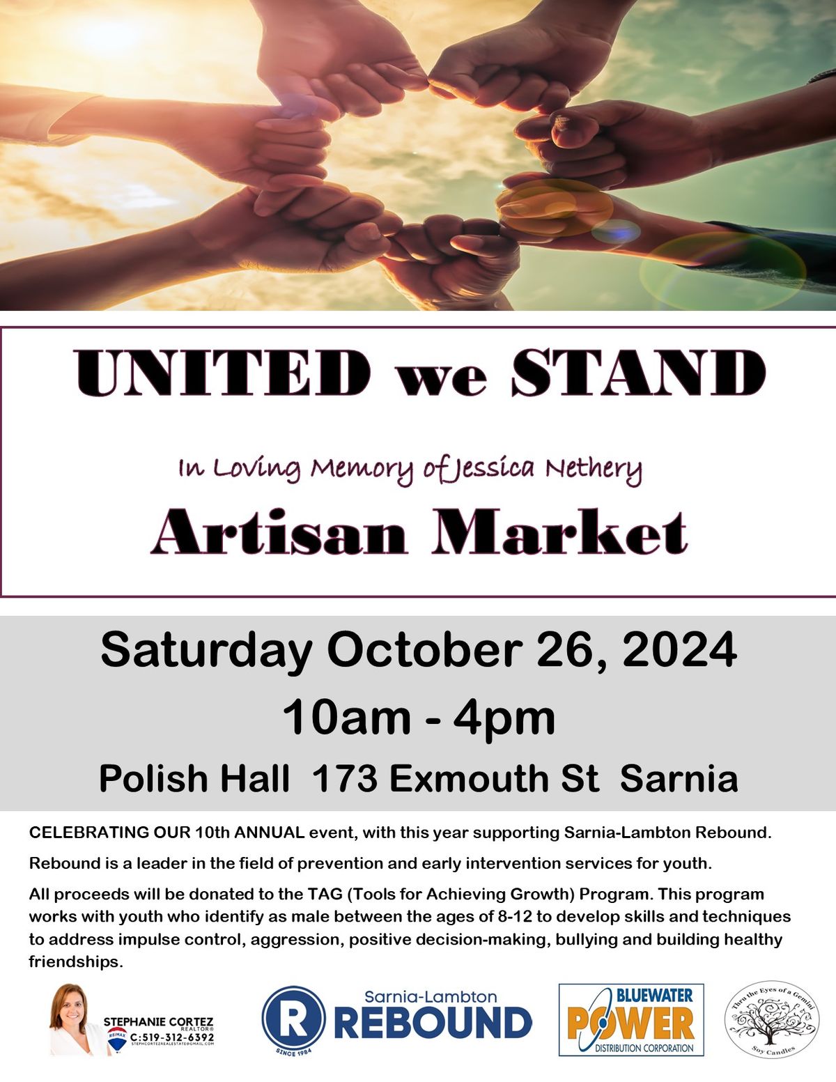 UNITED we STAND 10th Annual Artisan Market in Loving Honor of Jessica Nethery