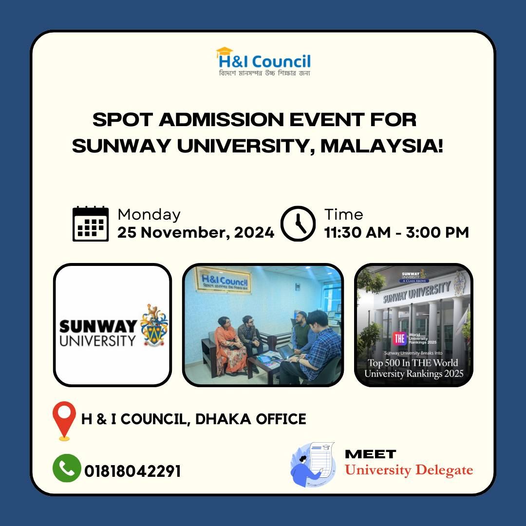 Sunway University Malaysia Spot Admission