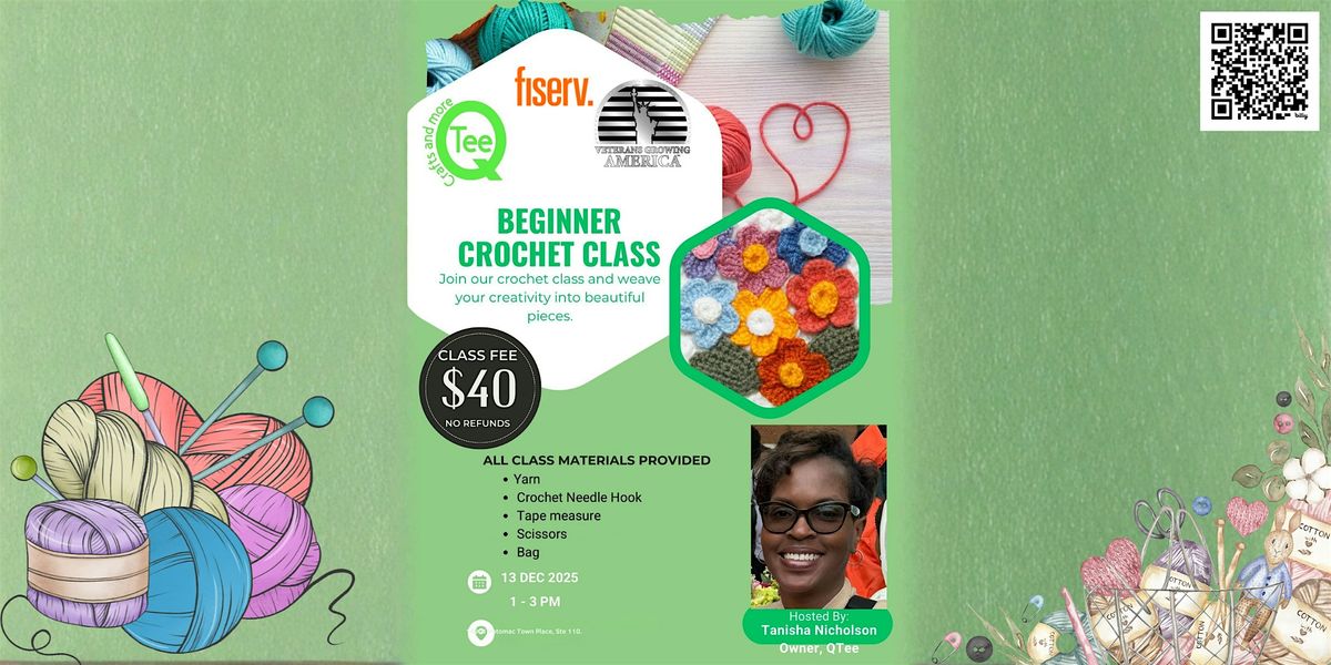 Beginner Crochet Class \u2013 Hosted by Tanisha Nicholson