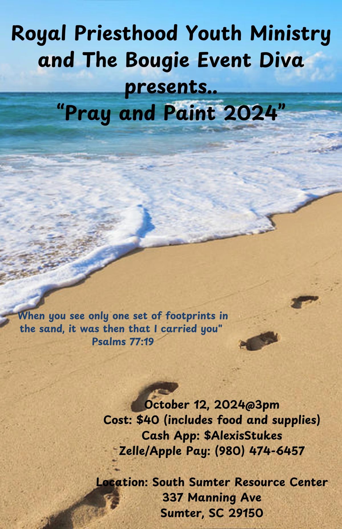 Pray and Paint 2024-Footprints in the Sand edition!!