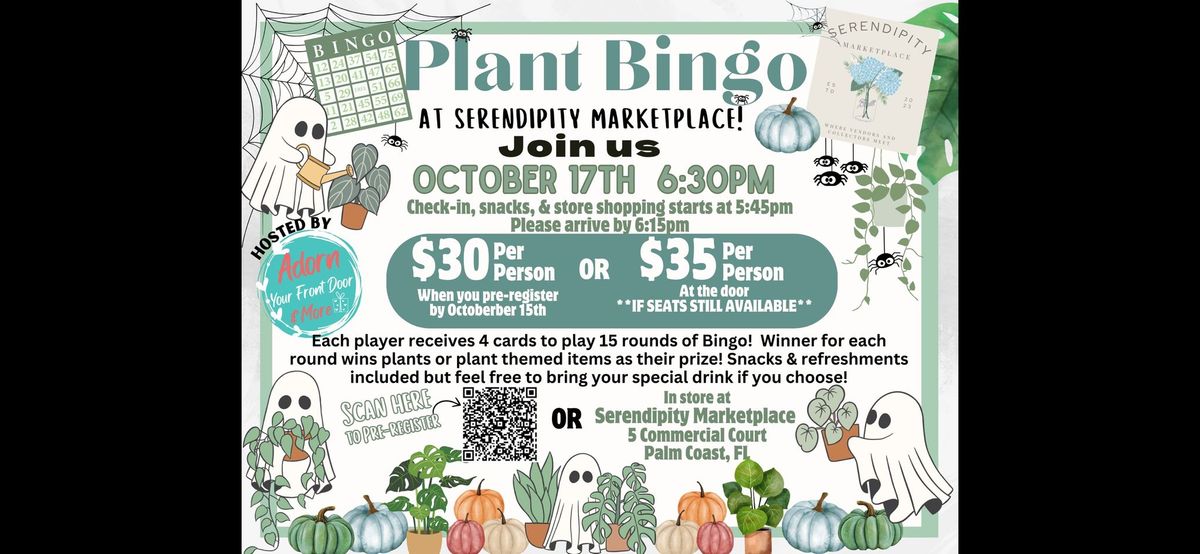 Plant Bingo At The Marketplace-Halloween Style