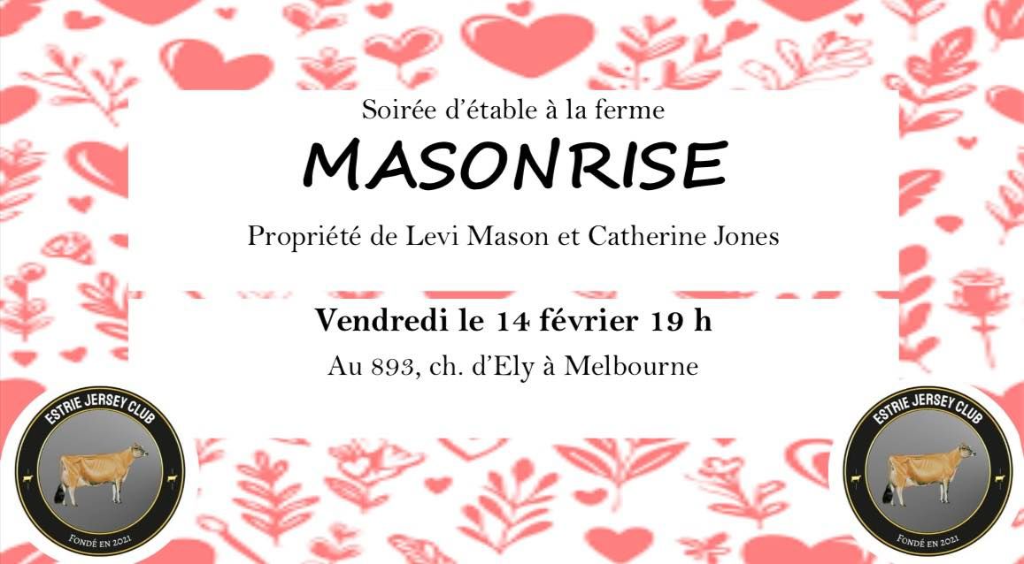 Soir\u00e9e d\u2019\u00e9table \u00e0 la ferme Masonrise