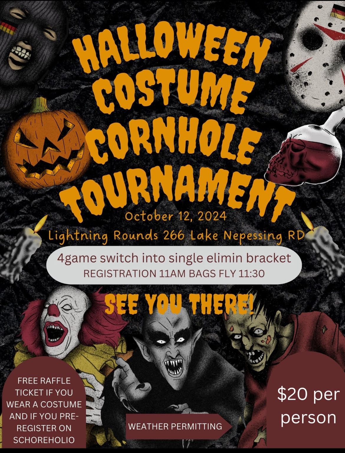 Lightning Rounds Halloween Cornhole Tournament 