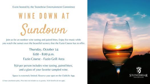 Wine Down at Sundown at Stonebriar Country Club