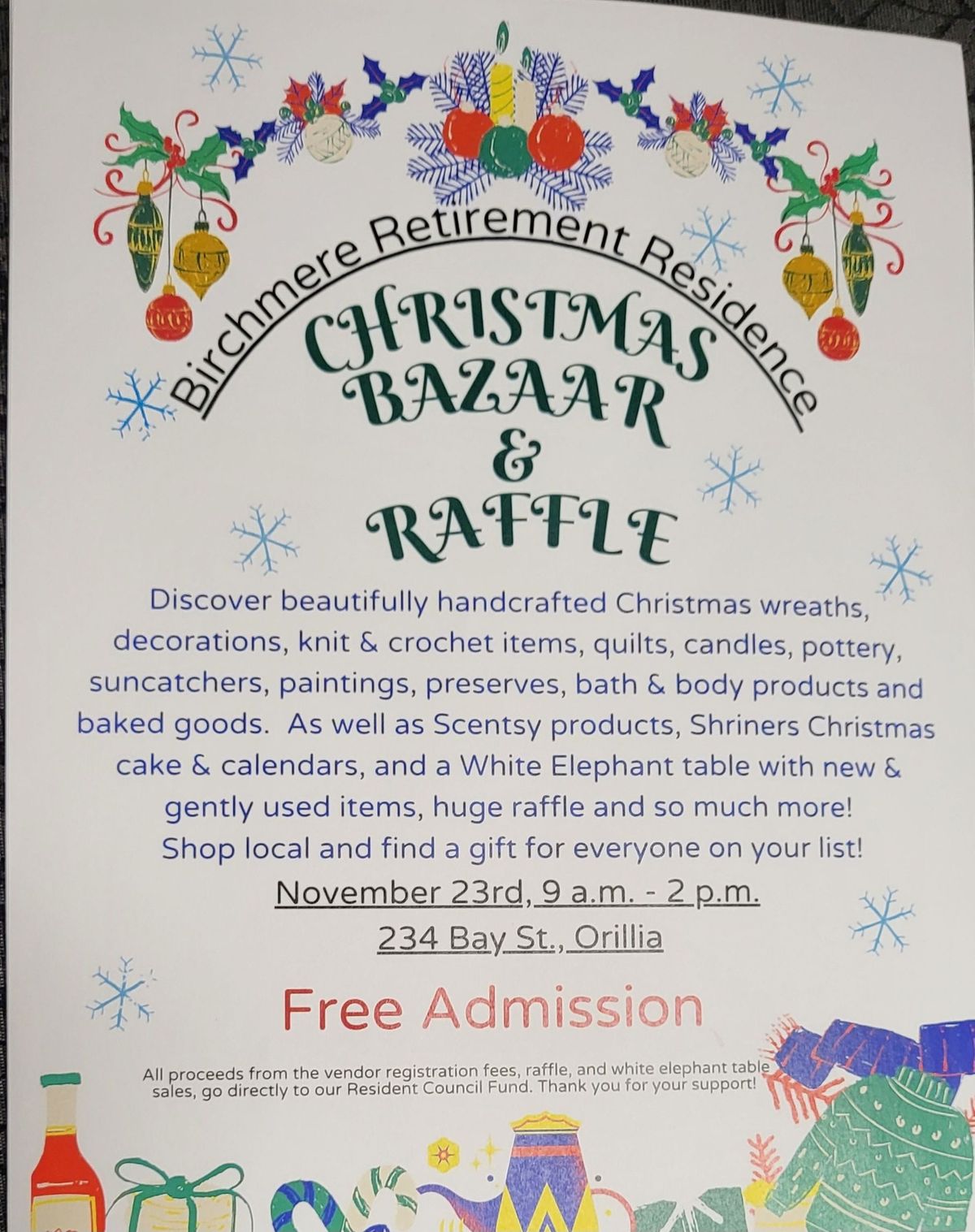 Birchmere's Annual Christmas Bazaar & Raffle