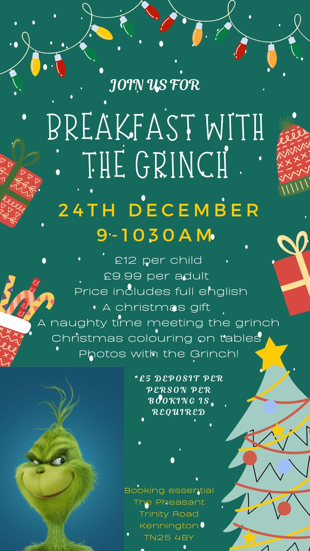 Breakfast with the Grinch at The Pheasant \ud83c\udf84